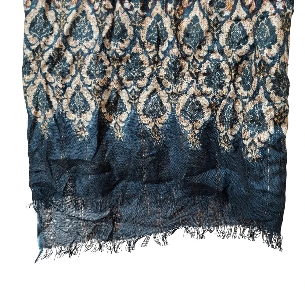 Women's Lightweight Abstract‎ Animal Floral Paisley Scarf Blue Brown Black Boho